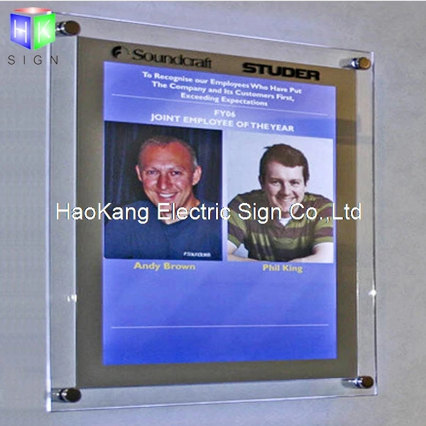 Indoor Display Advertising Picture Photo Frame slim led light box for wall mounted or free table standing