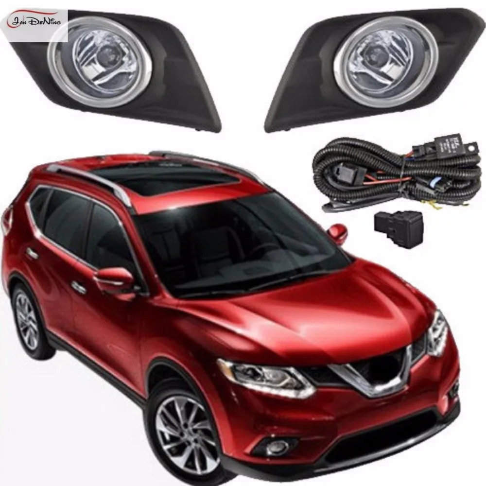 JanDeNing Car Fog Lights For Nissan Pogue / X-Trail 2014~2016 Front Fog Lights Bumper Lamps Assembly Kit (one Pair)