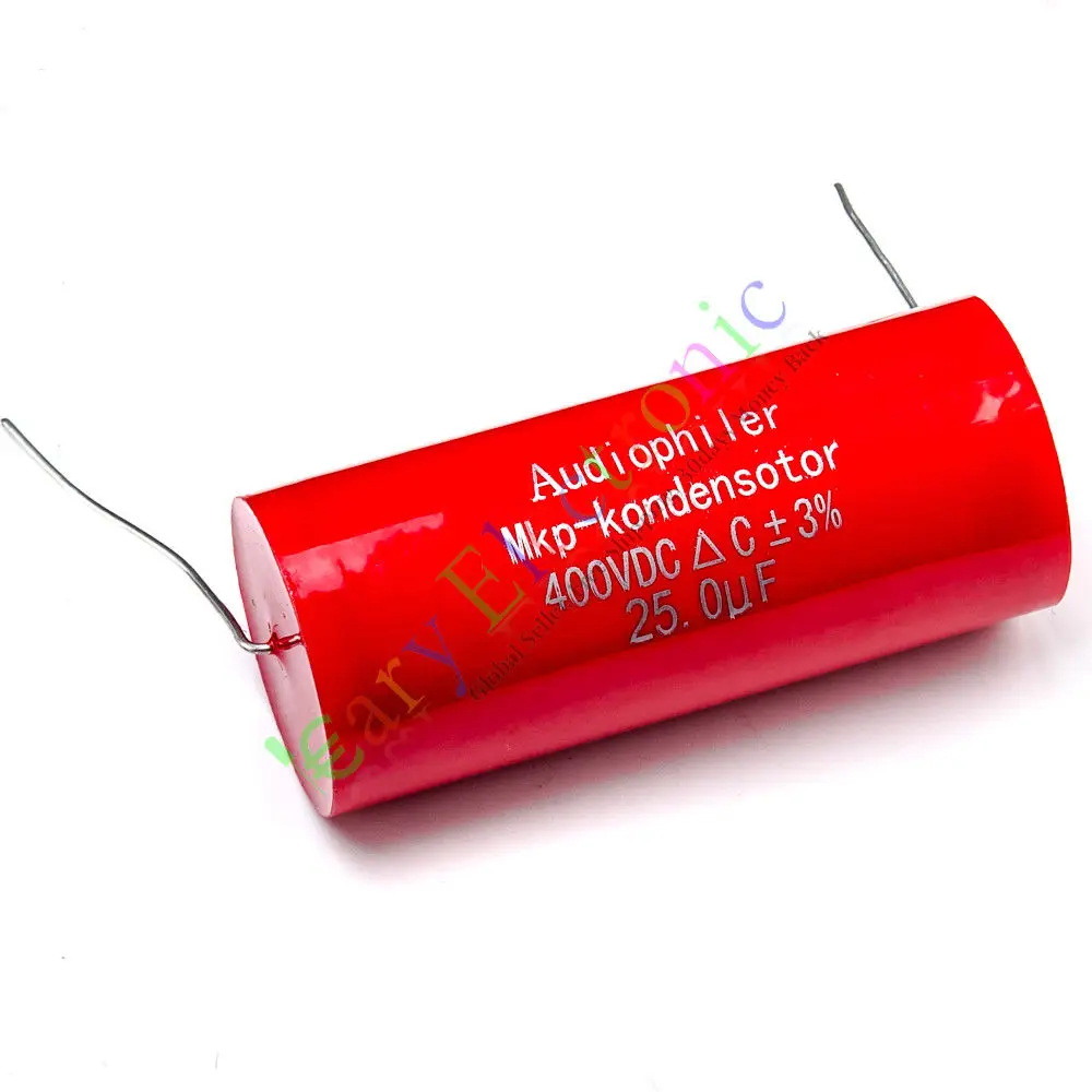 Wholesale and retail 20pc MKP 250V 25uf long copper leads Axial Electrolytic Capacitor audio amp part free shipping