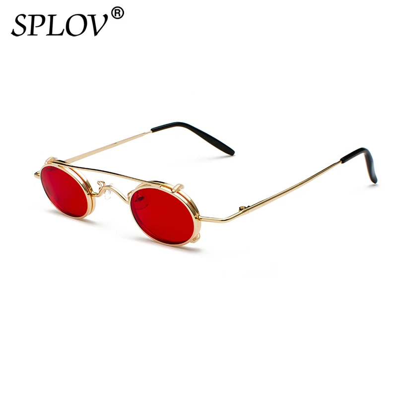 SPLOV Vintage Round Detachable Sunglasses Men Women Brand Designer SteamPunk Sun Glasses Retro Small Circle Metal Frame Glasses