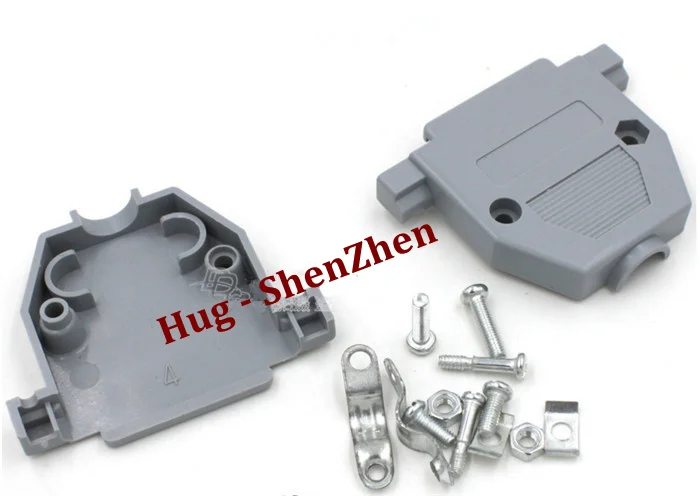 Free shipping plastic houseing case shell cover with screw for two rows DB25 serial Socket/Jack/Connector/port -100pcs/lot