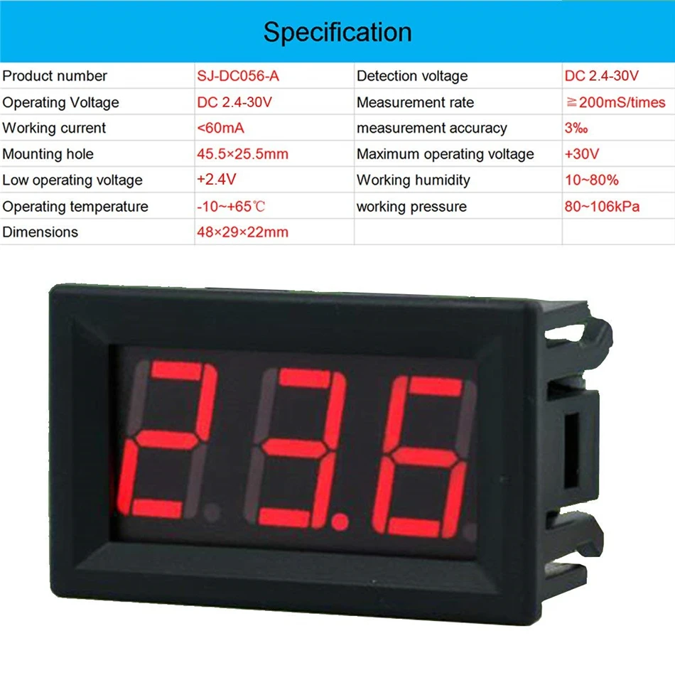 LED Digital Voltmeter Ammeter DC 100V 10A Voltage Current Meter Gauge Tester Dual LED Display Volt Meter Gauge Detector