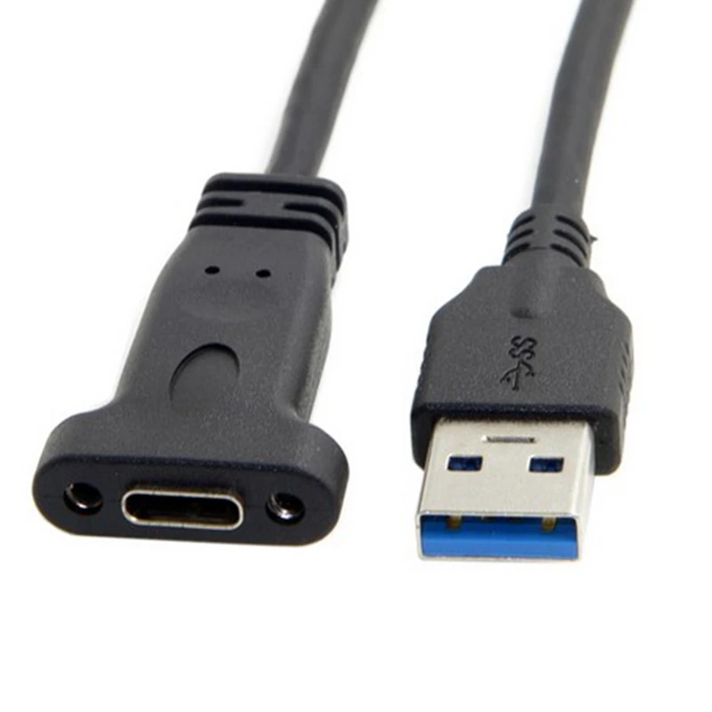 0.2M USB-C USB 3.1 유형 C TYPE-C 암-USB 3.0 A 수 데이터 케이블 20cm(패널 장착 나사 구멍 포함)