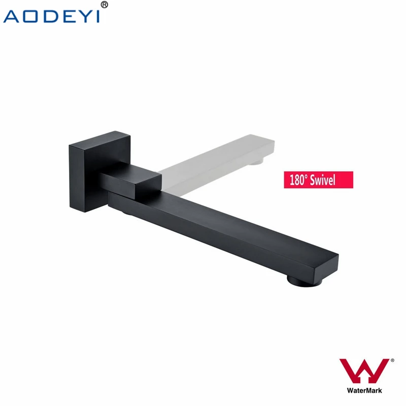 Solid Bass Wall Outlet Wall Mounted Shower Spout Bath Tub Shower Mixer Faucet Spout Filler 180 degree Folding