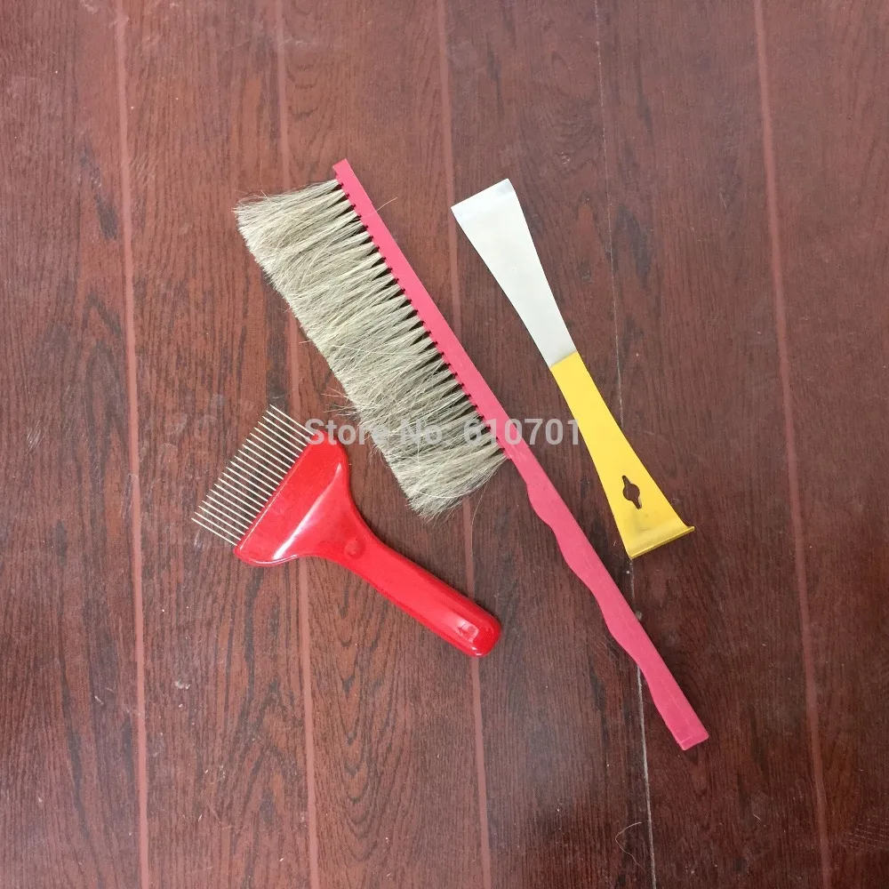 Bijenkorf Tool-'L' Vormige, Bee Borstel Plastic Handvat, En Ontzegeld Vork Bijenteelt Tool, nieuwsgierige Out Frames