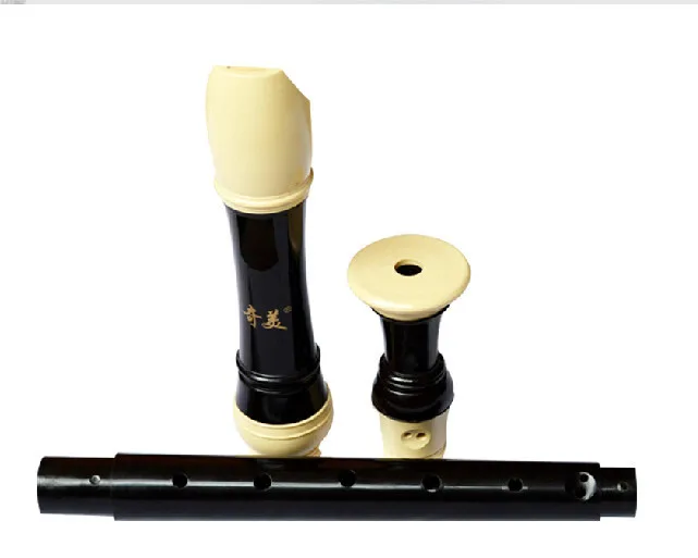 german-style-8-hole-alto-plastic-recorder-with-f-key-black-clarinet-flute-with-leather-bag-for-music-education