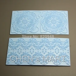 2 pc Flower Sun Floral Swirl Vintage Lace Mat  Cake Baking Cookie Cutter Embosser Fondant Tools Mold Kitchen DIY