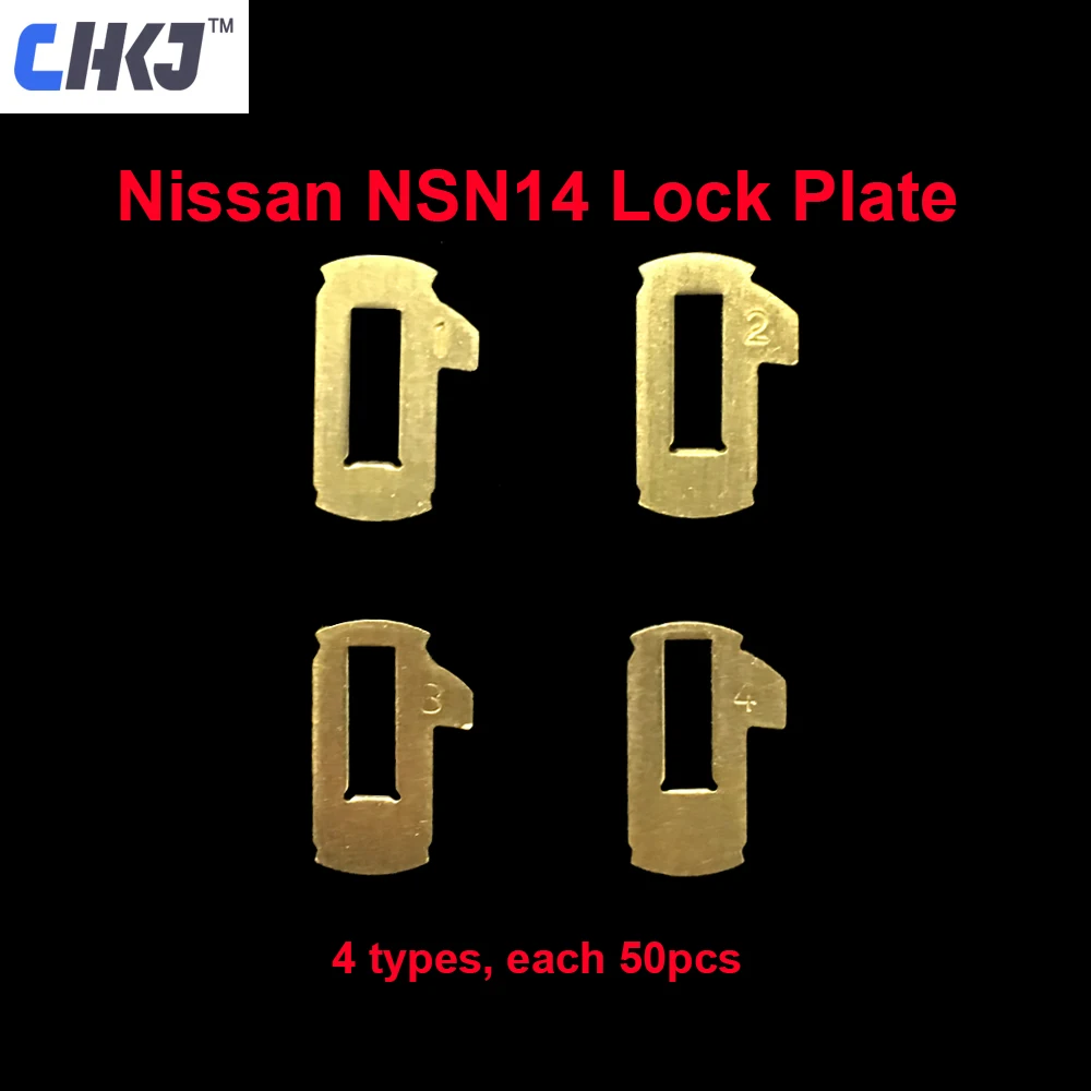 

CHKJ 200pcs/lot NSN14 Car Lock Reed Plate For Nissan Car Door Lock Repair Kits Brass Material 4 Models Each 50pcs with Spring