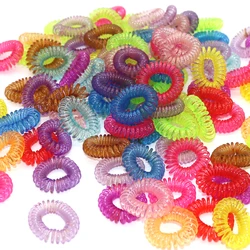 30-70Pc Bunte Telefon Draht Linie Gum Elastische Haar/Band/Krawatten/Ringe Haar Zubehör Gummi pferdeschwanz-halter Haarband Stirnband