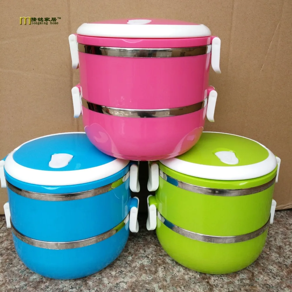 1PC 1-4 Layers Stainless Steel Bento Lunch Case Insulation Storage food Container Dinnerware with handle KV 121