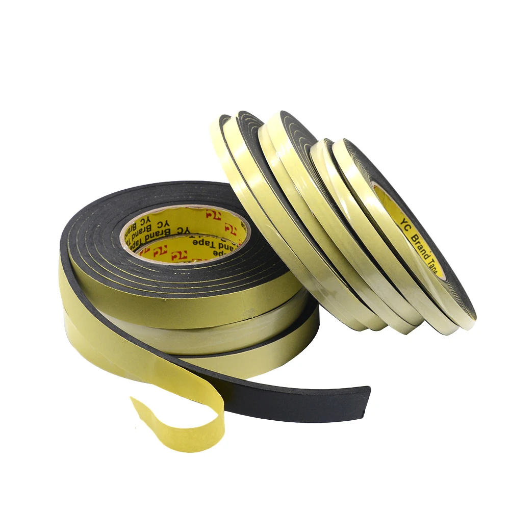 5M X 10Mm X 3Mm/3M 10M Enkelzijdige Zelfklevende Waterdichte Tochtstrips Schuim spons Rubber Strip Tape Voor Raam Deurafdichting Strip