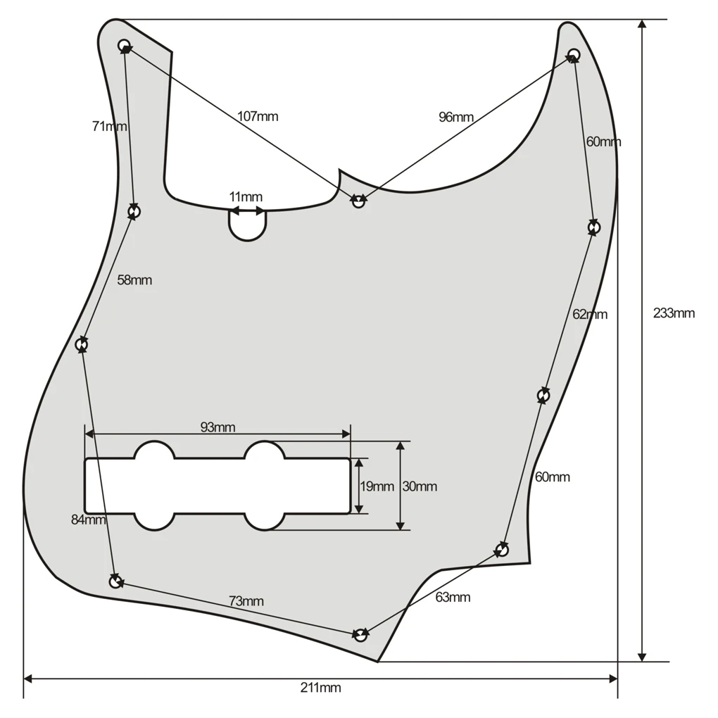 FLEOR Bass Pickguard JB Bass Guitar Scratch Plate Plastic Wooden Color with Screws for 4 Strings Bass