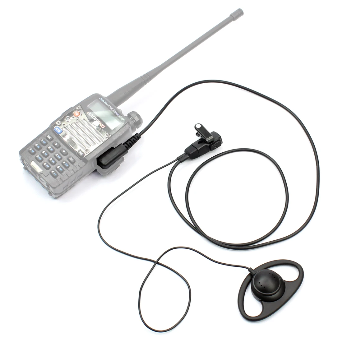 Auricolare con gancio per l'orecchio morbido a forma di D 2 pin PTT con microfono per UV-5R 888S 777S 666S BF Walkie Talkie portatile BaoFeng Accessori