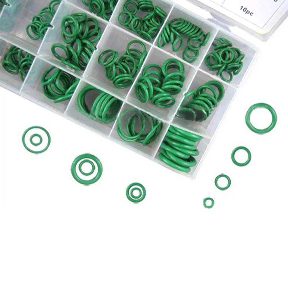 New Green 270pcs/case 18 Sizes Rubber Grommets Wire O Ring Kit Assortment Electrical Gasket Protects Wiring Tools Set