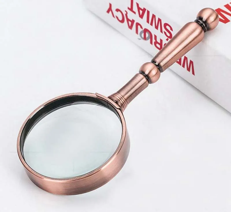 7X Pocket Handheld Metal Reading Magnifier 7 times Educational magnifying glass Insects Viewer Toys Gift for old Man or children