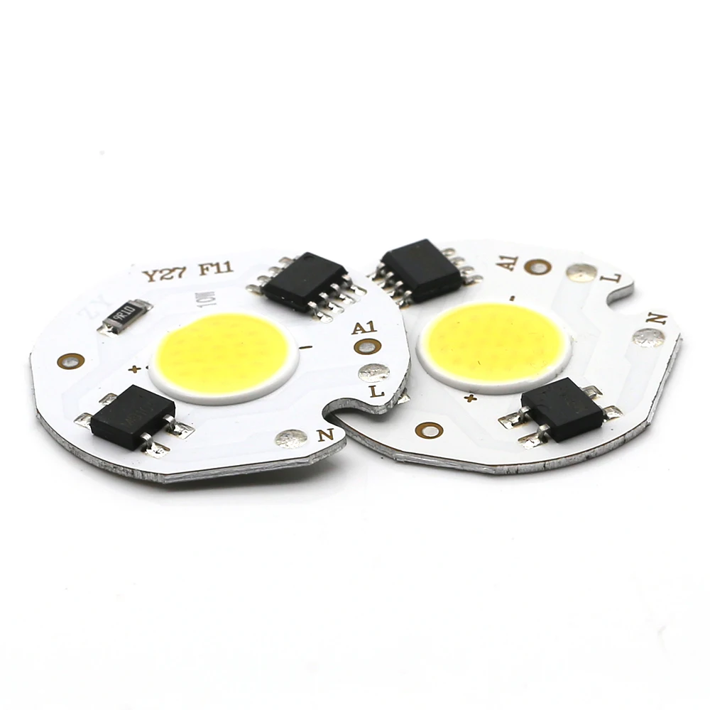 5 sztuk Chip lampa cob LED prawdziwa moc 3W 5W 7W 10W 12W Y27 żarówka ledowa 220V IP65 wejście inteligentny IC dla DIY LED światło halogenowe