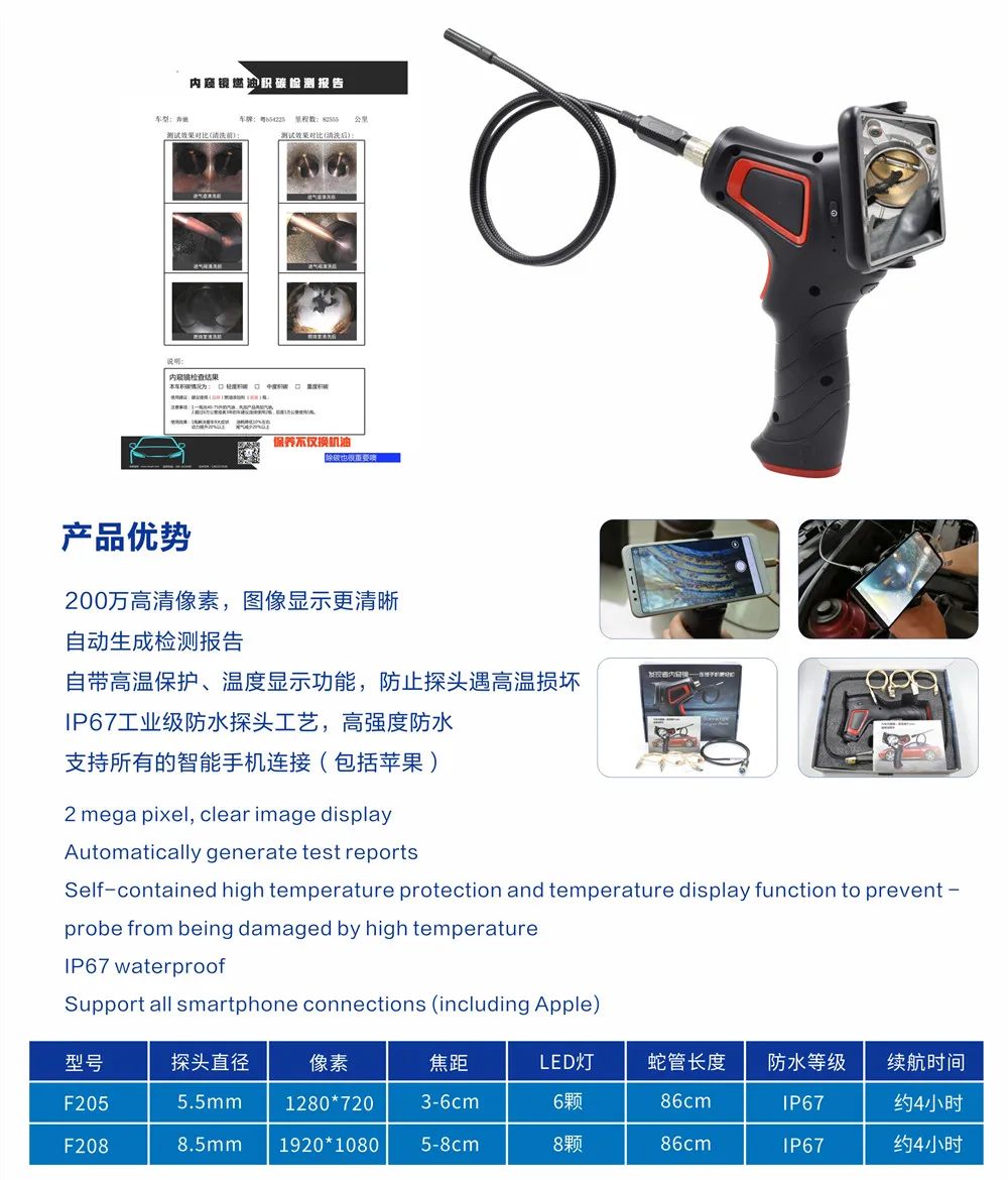 720p/1080p Wireless WIFI Handheld Endoscope Camera For Andorid and ISO Smart Phone CMOS Borescope