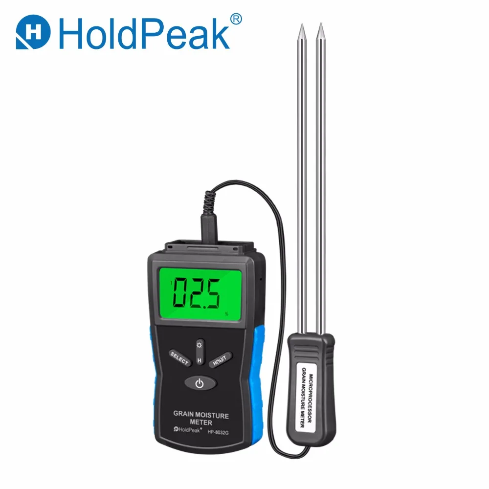 HoldPeak HP-8032G Digital Display Grain Moisture Meter 2~30% Humidity Tester Timber Damp Detector portable wood moisture meter