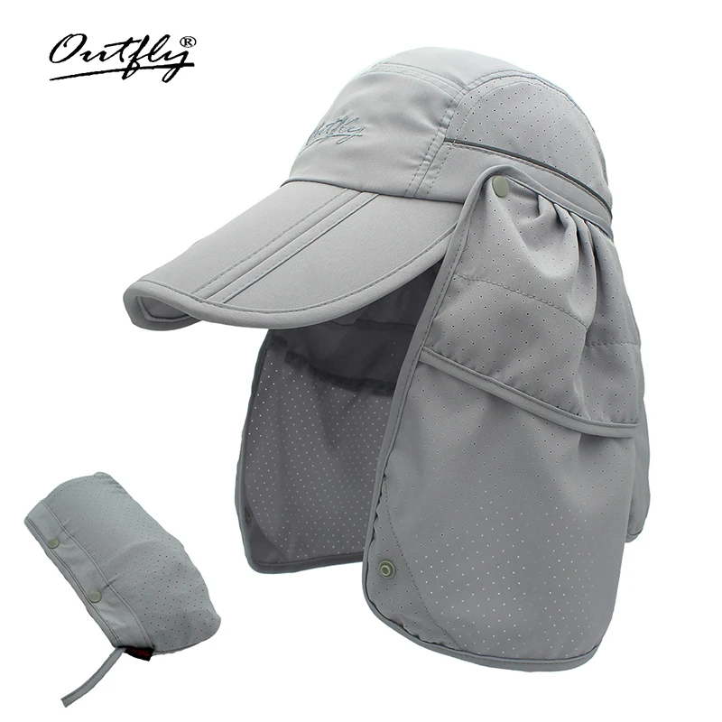 

Men Baseball Cap Summer Breathable UV Protection Wide-brimmed Sun Cap With Neck Protection Folding Sunscreen Fishing Hat