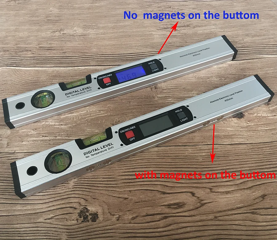 Digital Protractor Angle Finder, inclinômetro, nível eletrônico, 360 graus, com ou sem ímãs, Régua de teste de inclinação, 400mm