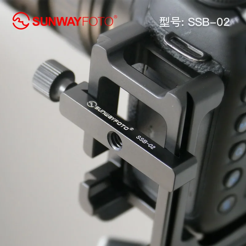 SUNWAYFOTO SSB-02 DSLR Camera Tripod Quick Release Plate Arca Mini Clamp for L Plate with 1/4 Screw Hole