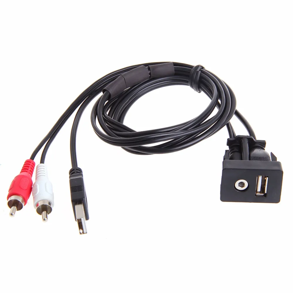 Câble stéréo USB AUX, 1M, 3.5mm, femelle vers 2 RCA mâle, pour voiture, bateau