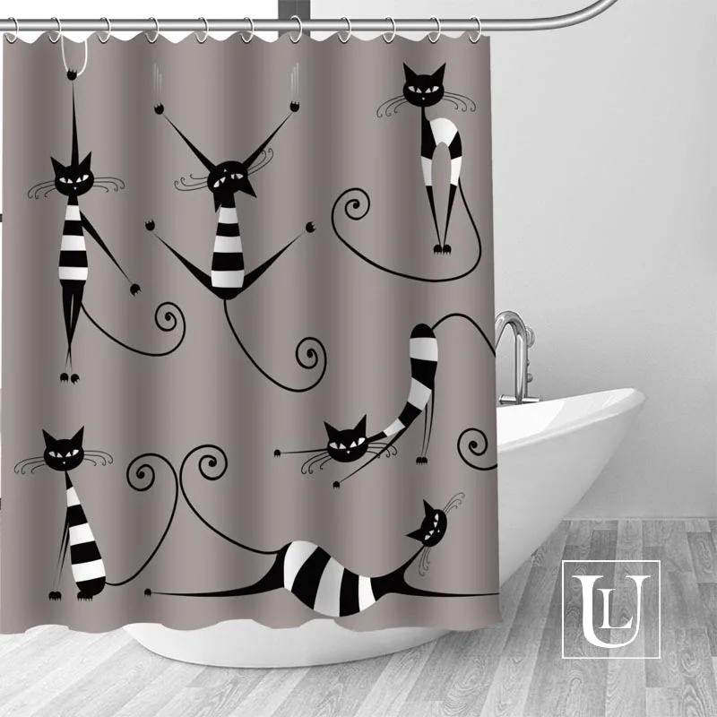 Abstract Animal Cat Shower Curtains Custom Bathroom Curtain Waterproof Bathroom Fabric Polyester Shower Curtain High Quality