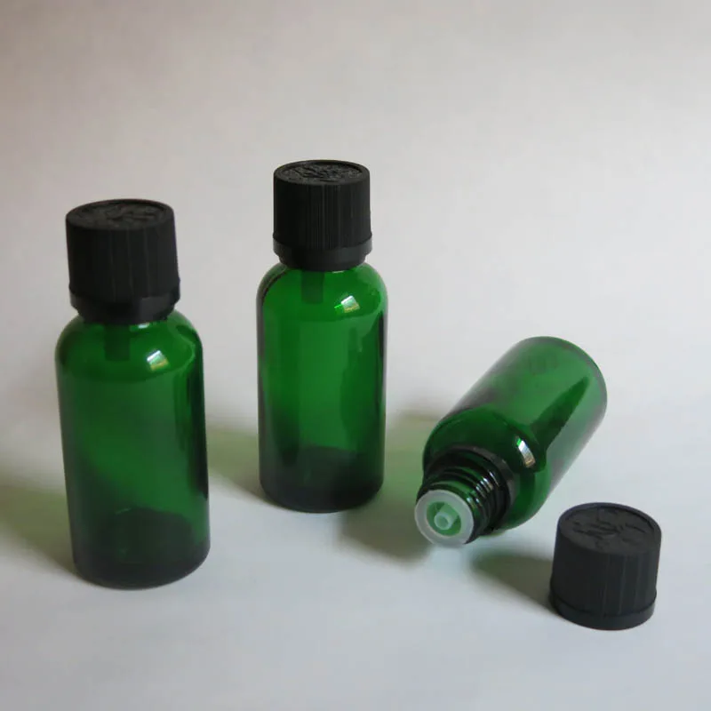 

Wholesale 100pcs 30ml Green Glass Vials Bottle With Cap , green 1 ounce Essential Oil Bottle for Electronic Cigarette Liquid