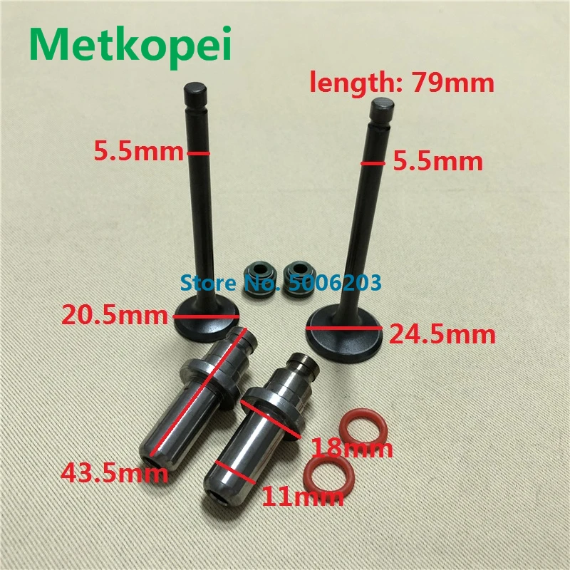 motorcycle CA250 DD250 QJ250 CBT250 engine valve stem with oil seal and valve intake exhaust stem guide duct for Honda 250cc CA