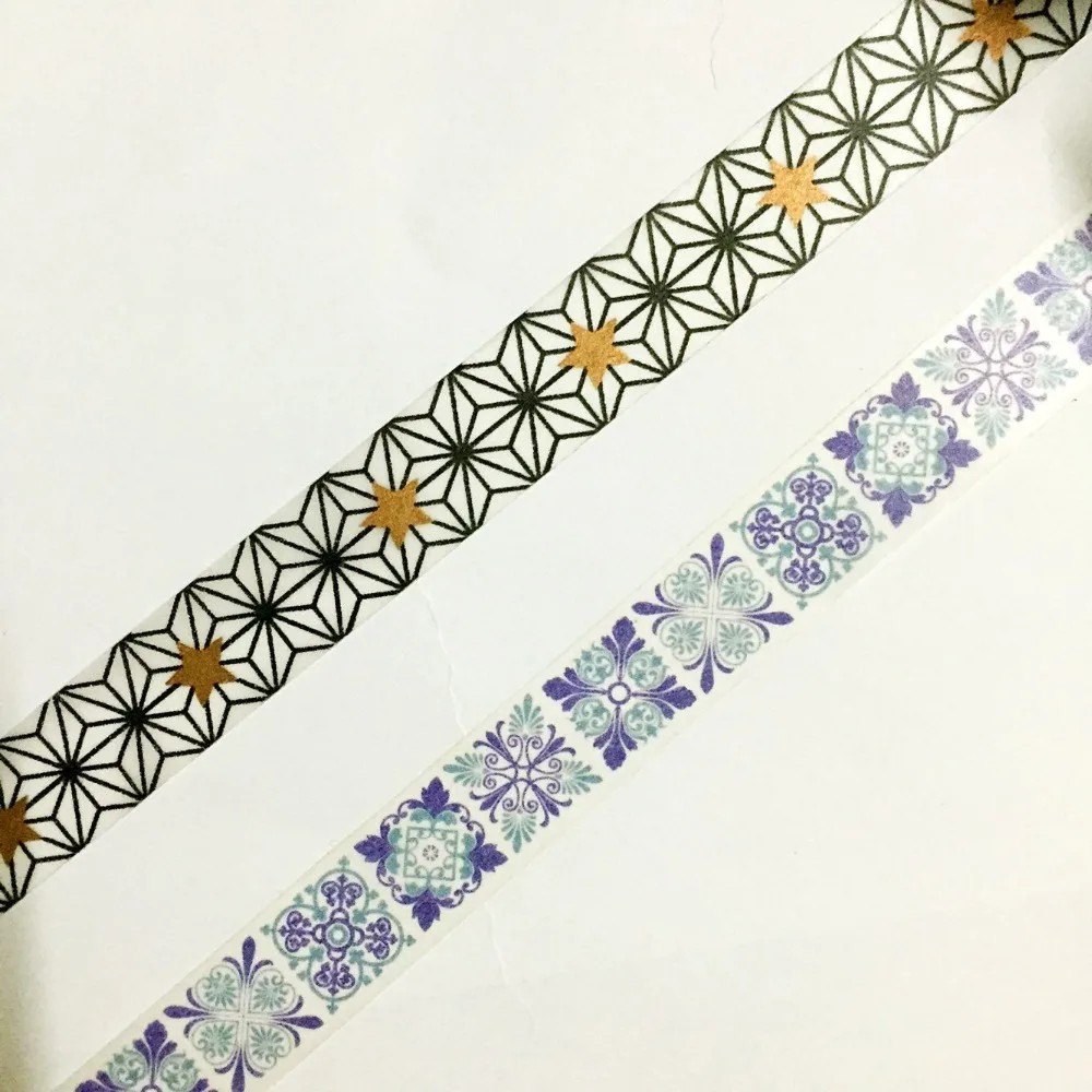 Beautiful 15mm*10m  high quality   washi tape/Black spider line and blue Morocco  brick  washi tape/ lift washi paper tape