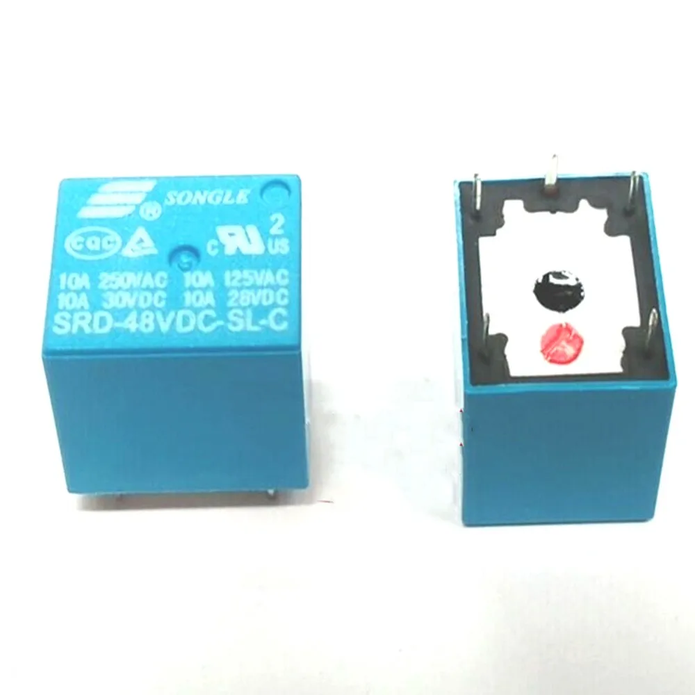 original 48V Relay 5 PIN Conversion Type 250VAC SRD-48VDC-SL-C SRD-48V SRD-48VDC SRD-48VDC-SL 10A T73-48V Power Relay 50PCS