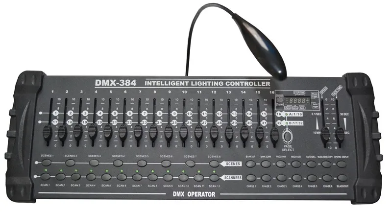 المعيار الدولي DMX 384A DJ معدات تحكم تتحرك رئيس شعاع ضوء وحدة التحكم ديسكو 512 Dmx وحدات تحكم المعدات