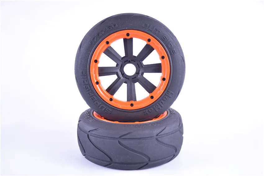 MadMax Super Grip Road Wheel Slick Pneu Corrida Slick Tire Set para 1/5 HPI Rovan KM Baja 5B