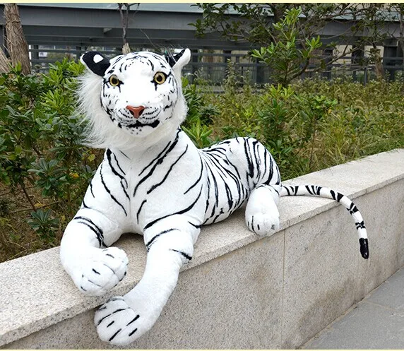 Authentic Simulation Toys Ultra-realistic Stuffed Plush Animal White Tiger Large 90cm High-grade Quality Free shipping