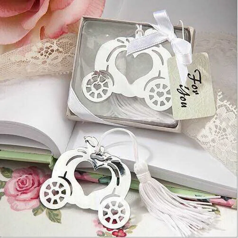 12PCS Silver-Finish Metal Baby Carriage Bookmark For Book School Party Giveaways Kids Birthday Souvenir