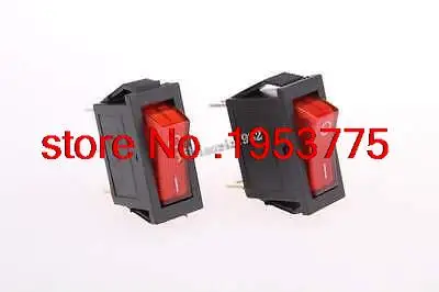 20 Pcs x Red Light Lamp On/Off 2 Position SPST Rectangular Boat Rocker Switch 3