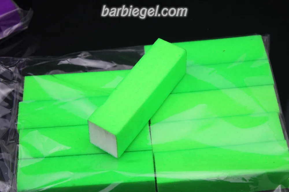 10 X Fluorescence Green Color Nail File Tools Sanding BLOCK ACRYLIC NAIL TIPS SANDING FILES  Nail Care Buffer Wholesale