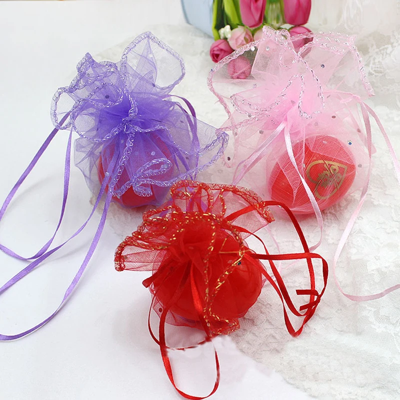 

500pcs Multi Round organza gift bags 26-35-40cm party bag for women wed Drawstring bag Jewelry Display Bag Pouch diy accessories