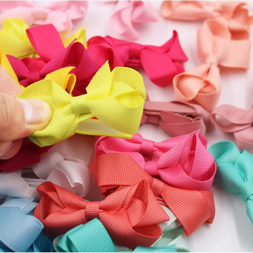 40/50PCS 2Inch Baby Girls Hair Bows Grosgrain Ribbon Mini Bows with Alligator Hair Clips Fully Lined for Fine Hair Infants