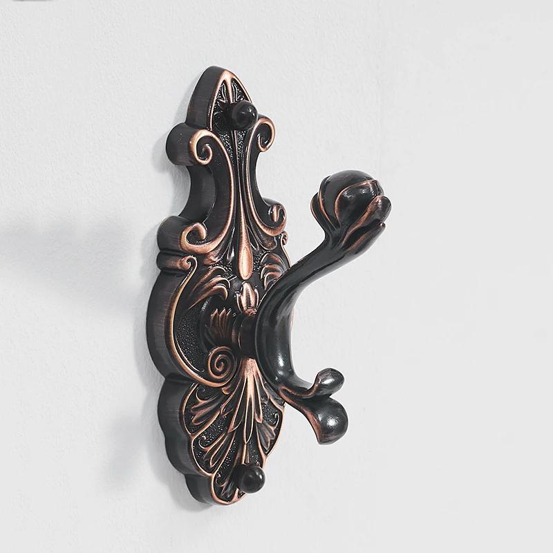 

Крючки для одежды в европейском стиле, латунные, черные, вешалки для одежды, полотенец, крючки для дома, декор для ванной комнаты, набор фурнитуры WF-88801