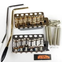 Wilkinson ST Guitarra eléctrica Tremolo System Puente + Sillines de Acero Doblado WV6 Cromo Plata Oro
