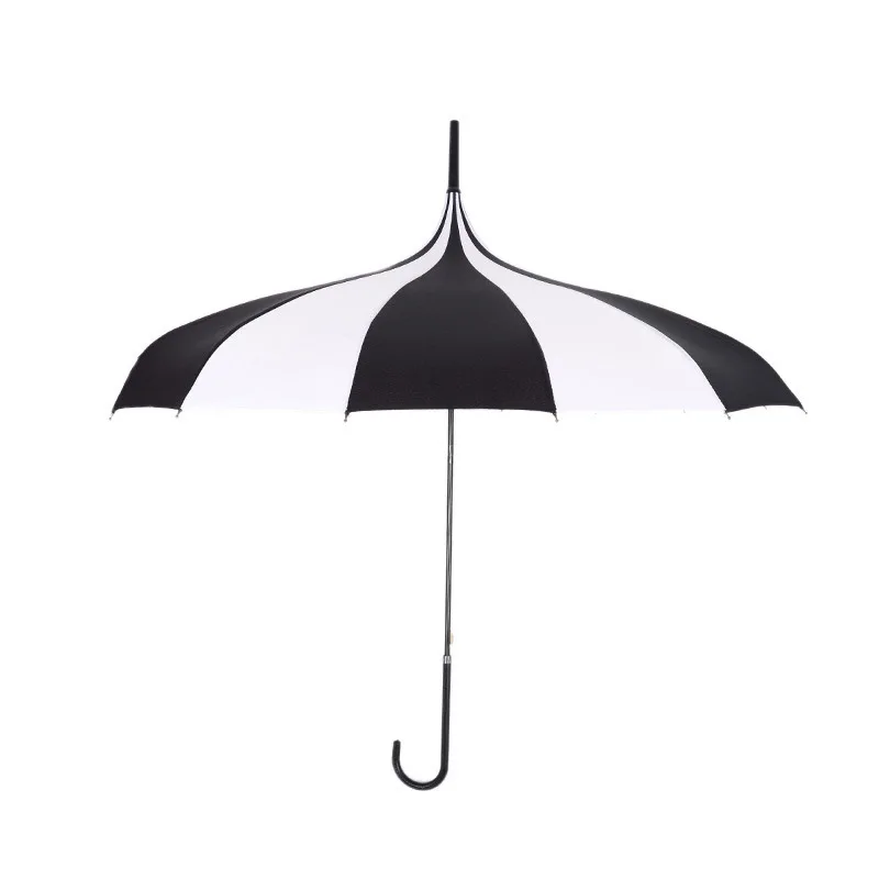 Paraguas de lluvia para hombre y mujer, Parapluie de mango largo, resistente al viento, torre de Pagoda, calidad 16K, gran oferta