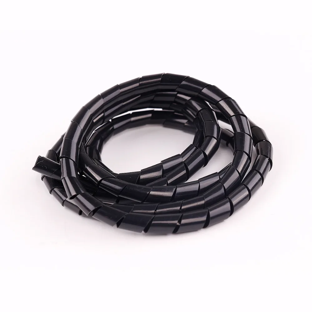10M 6mm Cable Protector Spiral Wrap Sleeving Band Tube Black Spiral Cable Wire Tidy Wrap PC Cinema TV Management Organising Kit