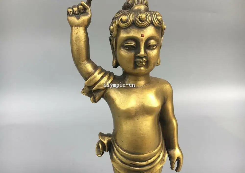 Imagem -02 - Estátua Infantil do Buda Sakyamuni 11 Polegadas Bronze Esculpida Budismo Príncipe Meninos