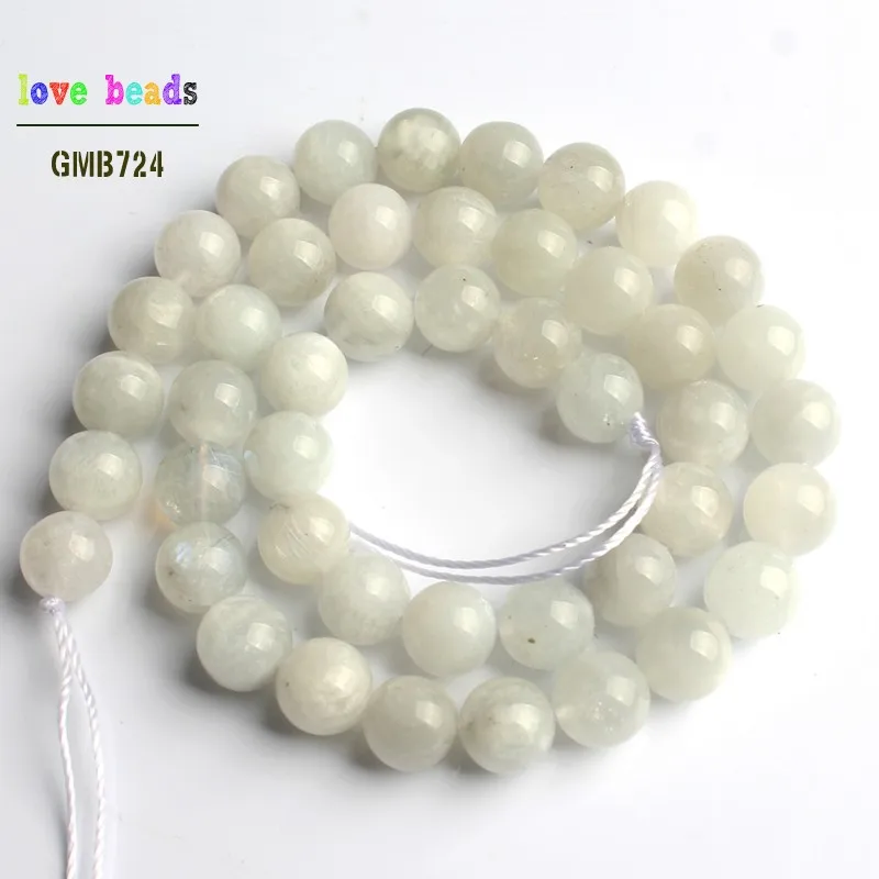 Natural Moonstone Bead Round Loose Beads for Jewelry Making Diy Bracelet 15\'\' Strand 6mm 8mm 10mm