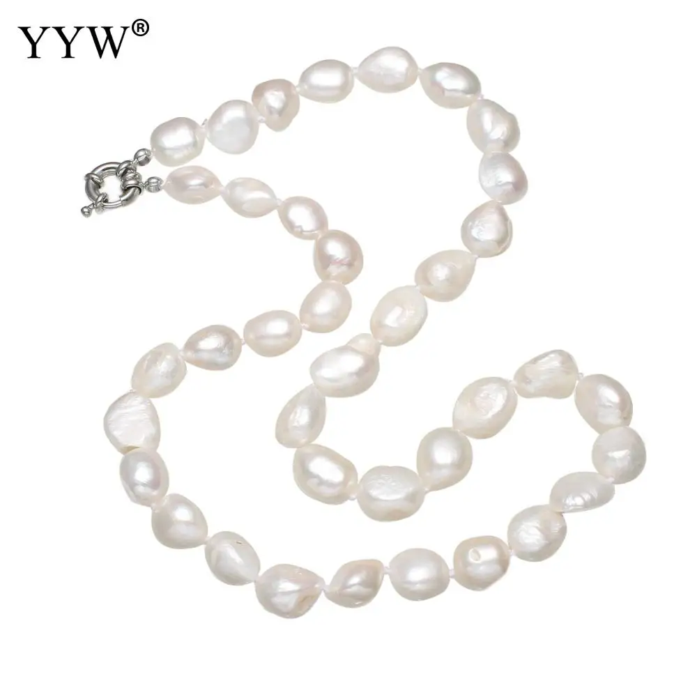 

Fashion White Pearls Necklace For Women 8-9mm 100% Natural Freshwater Pearls Jewelry Wedding Long Boho Collier Wedding Gift