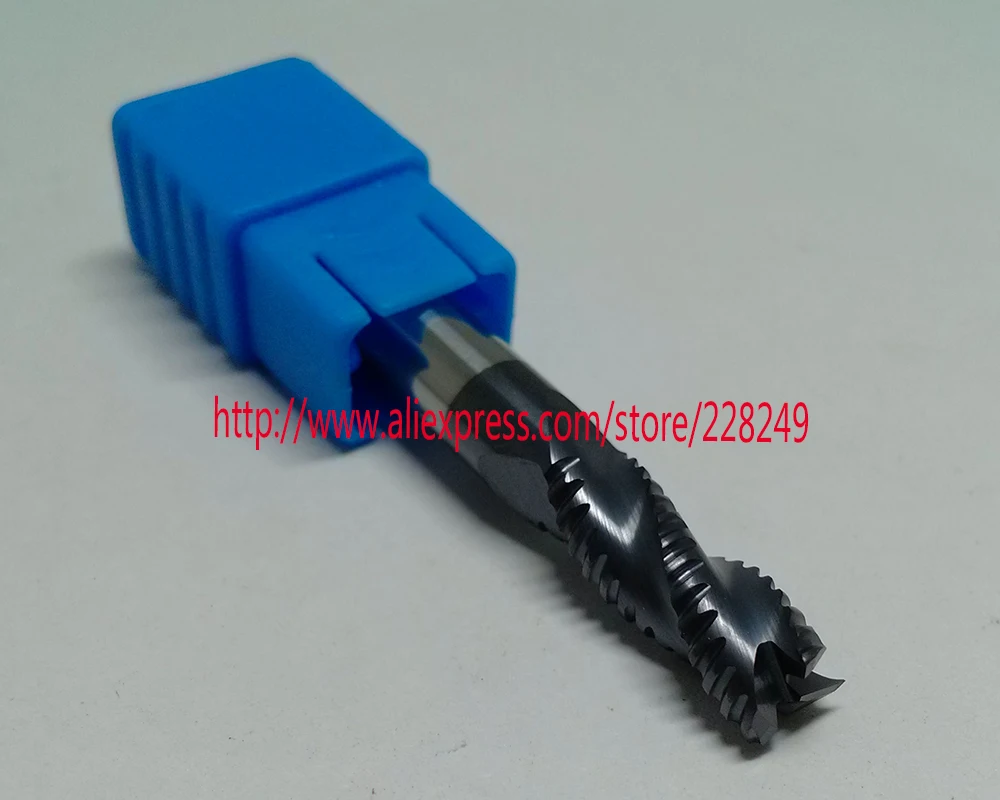 1pc  D8*25*D8*75 HRC55  3 Flutes  Tungsten Solide Carbide Roughing  End Mills For CNC Milling Tools
