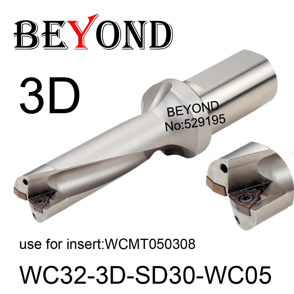 

BEYOND WC 3D 30 мм 30,5 мм WC32-3D-SD30-WC05 SD30.5 U для сверления используются карбидные вставки WCMT WCMT050308 сверло, индексируемый CNC инструменты