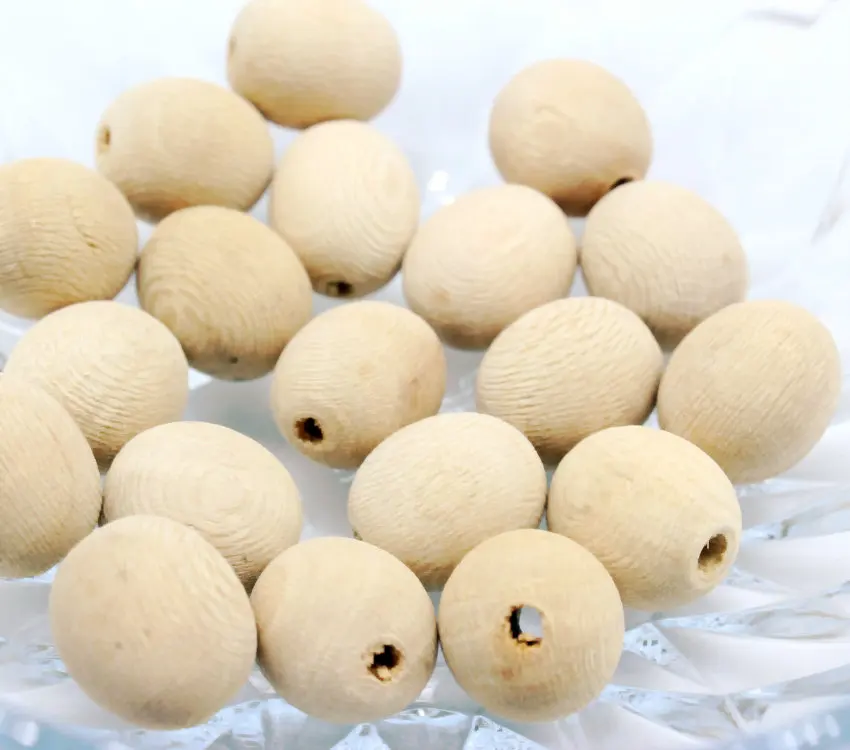 400pcs oval beads natural eco friendly 17mm*15mm wood beads with hole - wooden beads - natural color, raw, beech tree