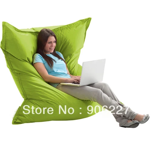 The original !!!! Large size pillowsaxx beanbag chair, laptop bean bag sitting chair, lime bean recliner - free shipping